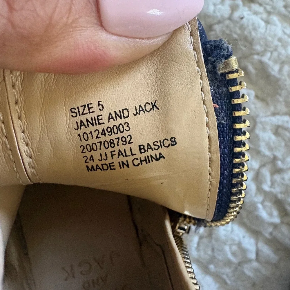 Janie and Jack Toddler Suede Side Zip Ankle Bootie in‎ Merchant Marine Navy Sz 5